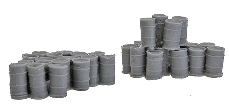 Assorted 55-Gallon Drums -- Unpainted - 2 Large Groups