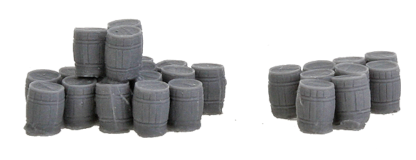 Assorted Wooden Kegs -- Unpainted - 2 Large Groups