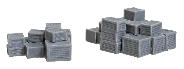 Assorted Crate Stacks -- Unpainted - 2 Large Groups