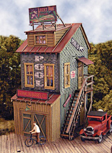 Chalky White's Pool Hall -- Laser-Cut Wood Kit - 2-1/4 x 3-1/4"  5.7 x 8.3cm