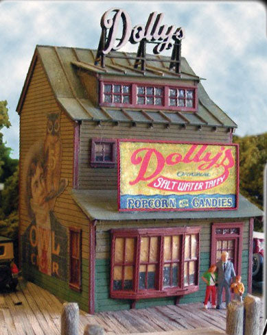 Dolly's Confectionery -- Laser-Cut Wood Kit - 3 x 3"  7.6 x 7.6cm