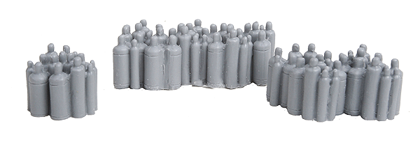 Acetylene Tank Cluster -- Unpainted - 3 Groupings