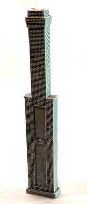 Unpainted Resin Casting -- Two-Story Chimney