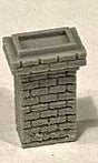 Rectangular Brick Chimney -- Unpainted Cast Resin 5/8" 1.6cm Tall pkg(3)