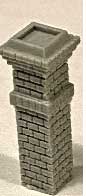 Narrow Square Brick Chimney -- Unpainted Cast Resin 1" 2.5cm Tall pkg(3)