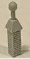 Vented Brick Chimney -- Unpainted Cast Resin 1-5/16" 3.3cm Tall pkg(3)