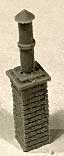 Smoke Jack Chimney -- Unpainted Cast Resin 1-3/8" 3.6cm Tall pkg(3)