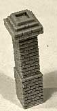 Decorative Square Brick Chimney -- Unpainted Cast Resin 1-5/16" 3.3cm Tall pkg(3)