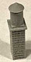 Roof Capped Brick Chimney -- Unpainted Cast Resin 1-1/8" 2.8cm Tall pkg(3)