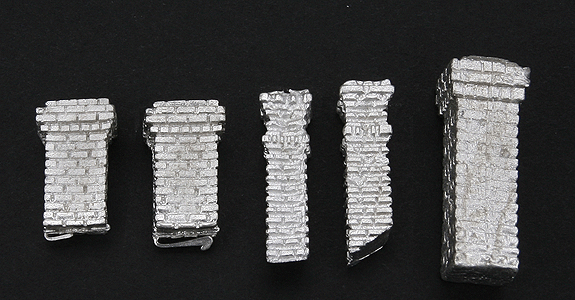 Assorted Brick Chimneys -- Unpainted Metal Castings pkg(5)-1