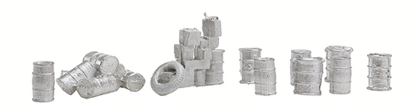 Assorted Barrels & Clutter -- Unpainted