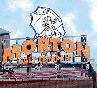 Laser-Cut Wood Billboards - Extra Large for O & G - Walthers Exclusive -- Morton Salt Co. - Girl w/Umbrella