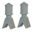 Tall Roof Vents -- Unpainted pkg(2)
