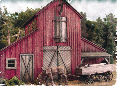 The Barn at Jackson Corners -- Kit - Includes Horse & Wagon