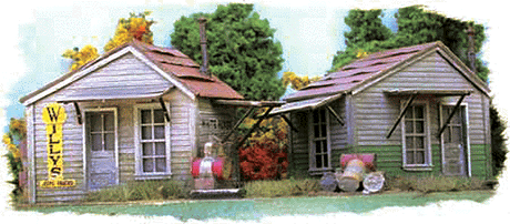 Twin Utility Sheds -- Laser-Cut Wood Kit - Each Measures: 2-1/2 x 2"  6.4 x 5.1cm pkg(2)