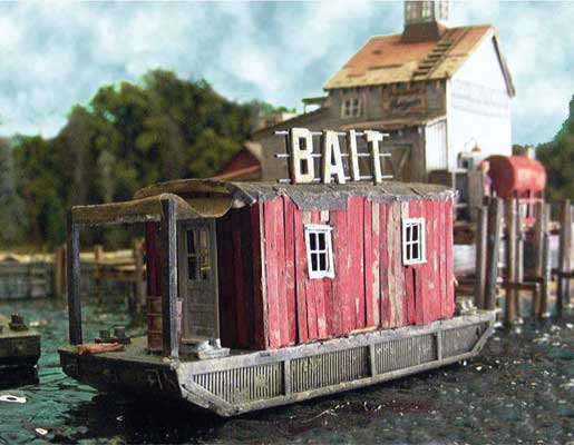 "Bar Mills Basics" Laser-Cut Wood Structure Kits -- Bait Barge at Cundy Harbor-2