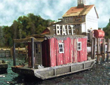 "Bar Mills Basics" Laser-Cut Wood Structure Kits -- Bait Barge at Cundy Harbor-2