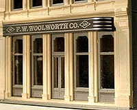 Laser-Etched Brass Building Marquees - Small, For HO & N -- 1 Each F.W. Woolworth Co., Wescott Wire & Cable
