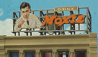 Laser-Cut Wood Billboards - Large, For HO & O -- Moxie Soda 2 x 5"  5 x 12.5cm