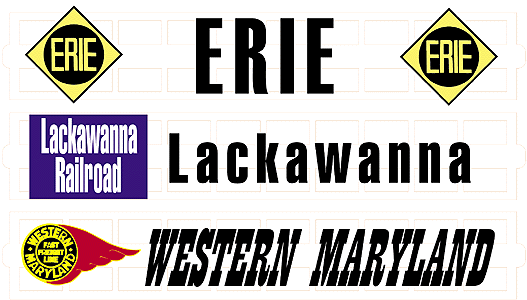 Homeroad Herald Billboard Pack - Large, for HO & O Scales -- Pack #6 - (1) Each Erie, Lackawanna Railroad, & Western Maryland