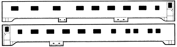 Brass Sides - Pullman -- "Cascade" Series 10-5 Sleeper (Plan #4072)