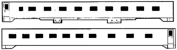 Brass Sides - Pullman -- 17- & 18-Roomette 1-Section "City" Series Sleepers (Plan #4068)