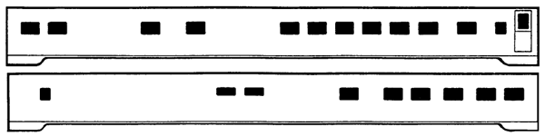 Brass Sides - Northern Pacific Post-War "North Coast Limited" -- "Traveler's Rest" Lounge NP #494-98, CB&Q #499