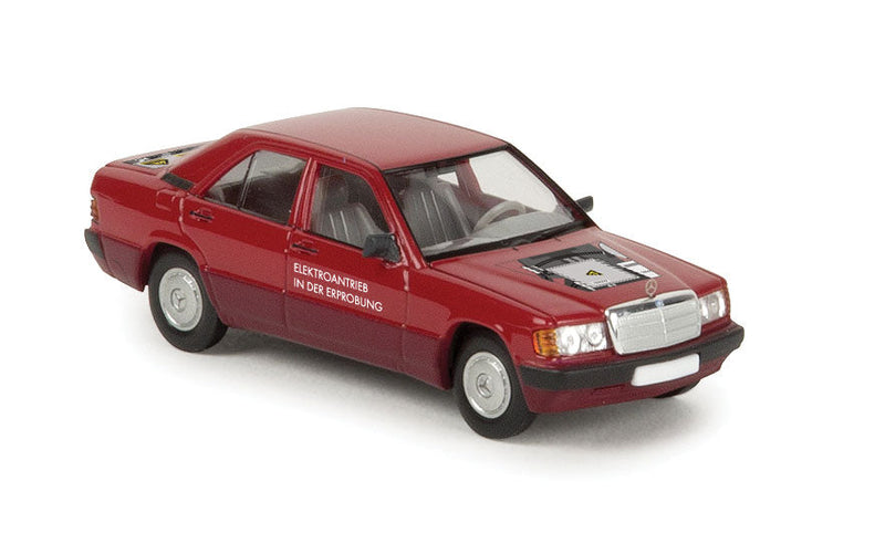 1987-1993 Mercedes-Benz 190 E Sedan - Assembled -- Red (Electric Drive Markings, German Lettering)