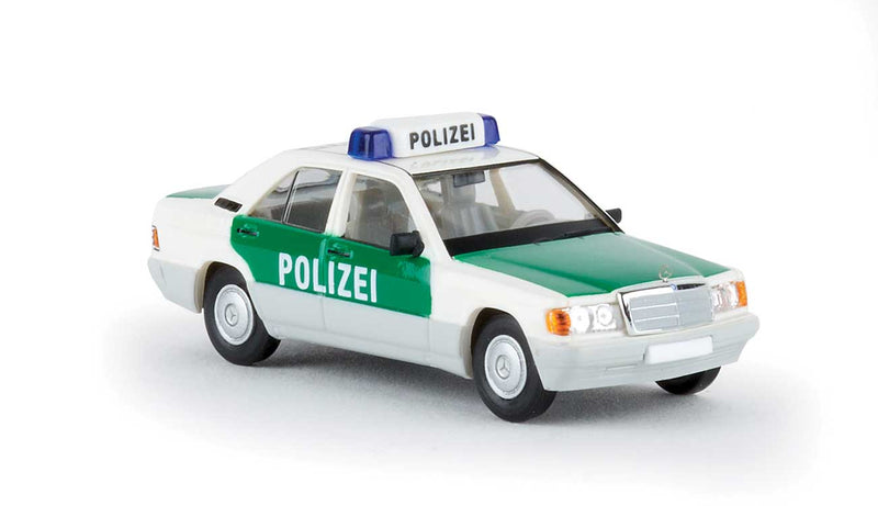 1987-1993 Mercedes-Benz 190 E Sedan - Assembled -- Police (white, green, German Lettering)