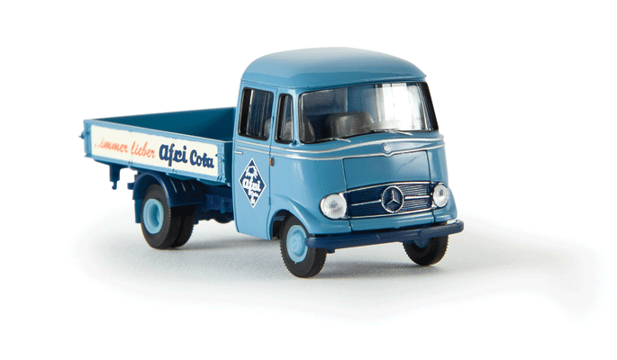 Mercedes-Benz L 319 Low-Side Delivery Truck - Starmada(TM) - Assembled -- Afri Cola (light blue, German Lettering)-1