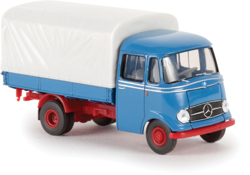 1956-1968 Mercedes-Benz L 319 Low-Side Truck - Assembled - Starmada -- Bright Blue, Red