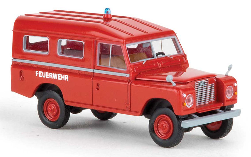 1968-1977 Land Rover 109 Open-Cab Pickup - Assembled - Starmada(TM) -- Fire (red, German Lettering)