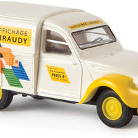 1950-1978 Citroen 2 CV Delivery Truck - Assembled -- Giraudy  (white, yellow, orange, blue, French Lettering)