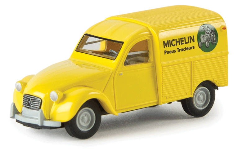 1950-1978 Citroen Kastenente 2 CV Delivery Truck - Assembled -- Michelin Agriculture (yellow, blue, German Lettering)-1