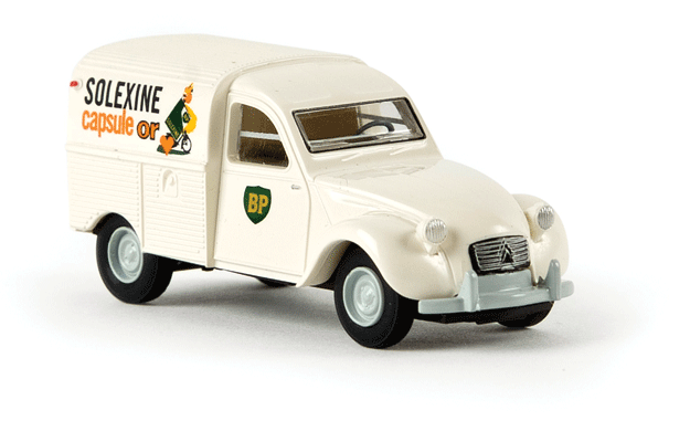 1950-1978 Citroen Kastenente 2 CV Delivery Truck - Assembled -- BP Solexine (white, black, red, French Lettering)