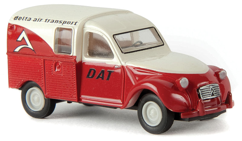 1950-1978 Citroen Kastenente 2 CV Delivery Truck - Assembled -- Delta Air Tranport (red, white, French Lettering)