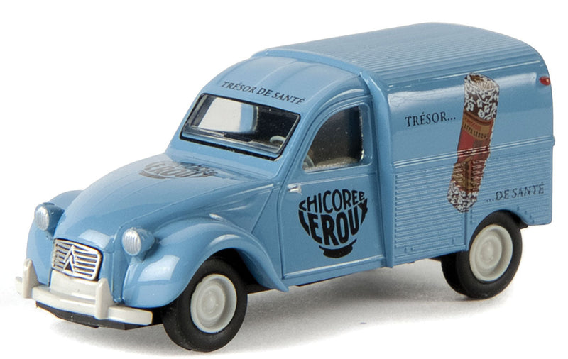 1950-1978 Citroen Kastenente 2 CV Delivery Truck - Assembled -- Chicoree (blue, brown, French Lettering)