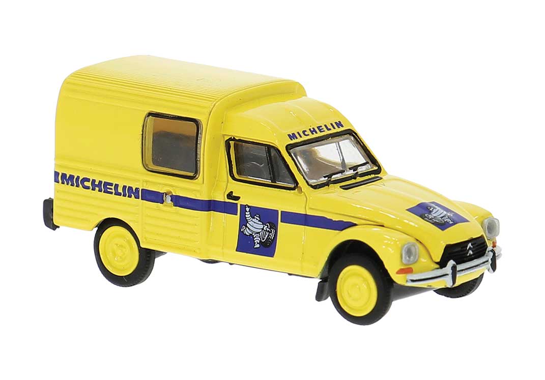 1976 Citroen Acadiane Truck - Assembled -- Michelin (yellow, black, French Lettering)