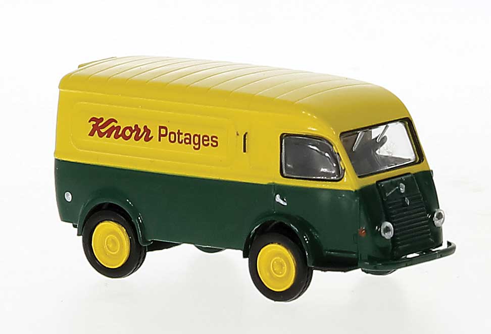 1950 Renault 1000 KG Goelette Cargo Van - Assembled -- Knorr Potages (green, yellow, French Lettering)