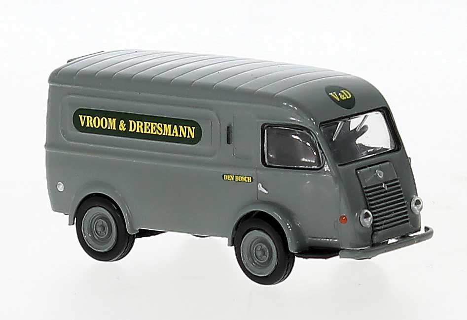 1950 Renault Goelette Cargo Van - Assembled -- Vroom & Dreesmann (gray, green, yellow, French Lettering)