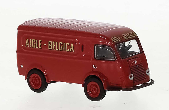 1950 Renault Goelette Cargo Van - Assembled -- Aigle Belgica (red, yellow, French Lettering)