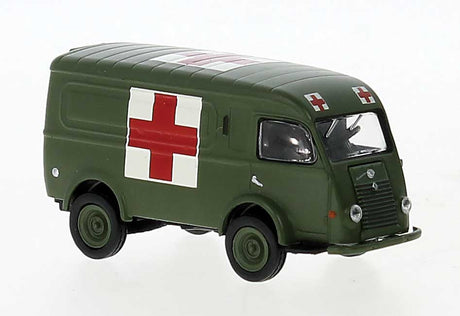 1950 Renault Goelette Cargo Van - Assembled -- Military Red Cross Ambulance (green, white, red)