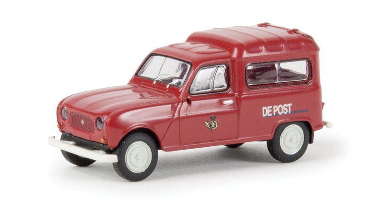 1962-1988 Renault R4 Fourgonnette Delivery Truck - Assembled -- Belgian Post Office (red, yellow, French Lettering)