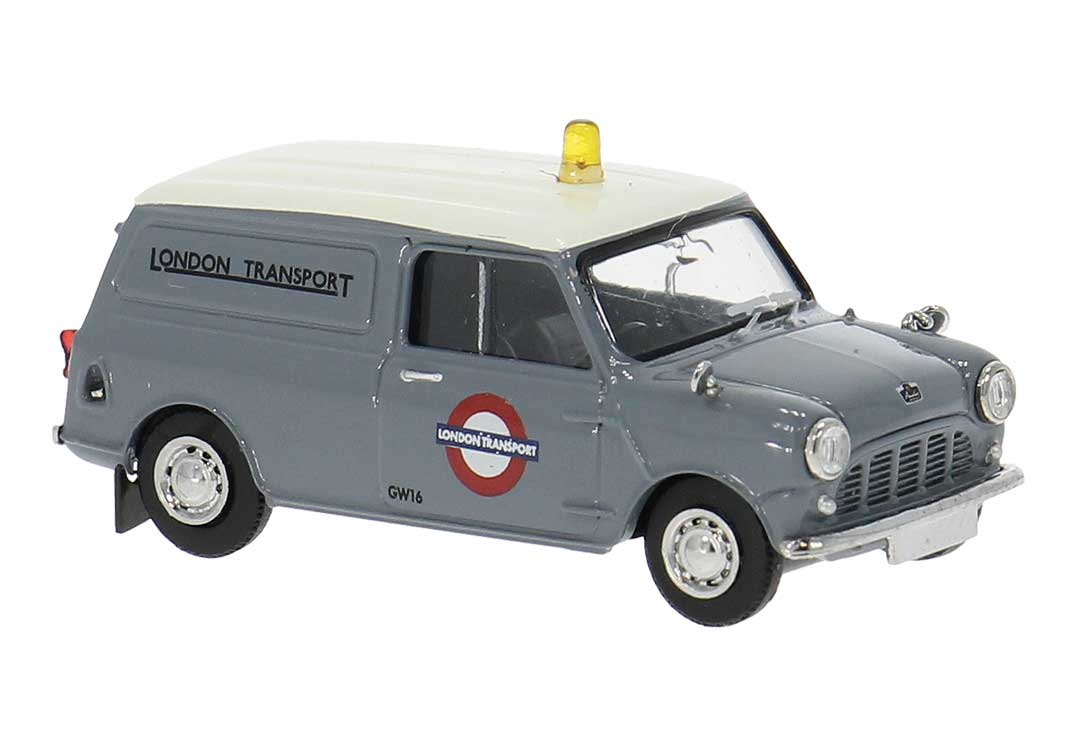 1960s Austin Mini Cargo Van - Assembled -- London Transport (gray, white)