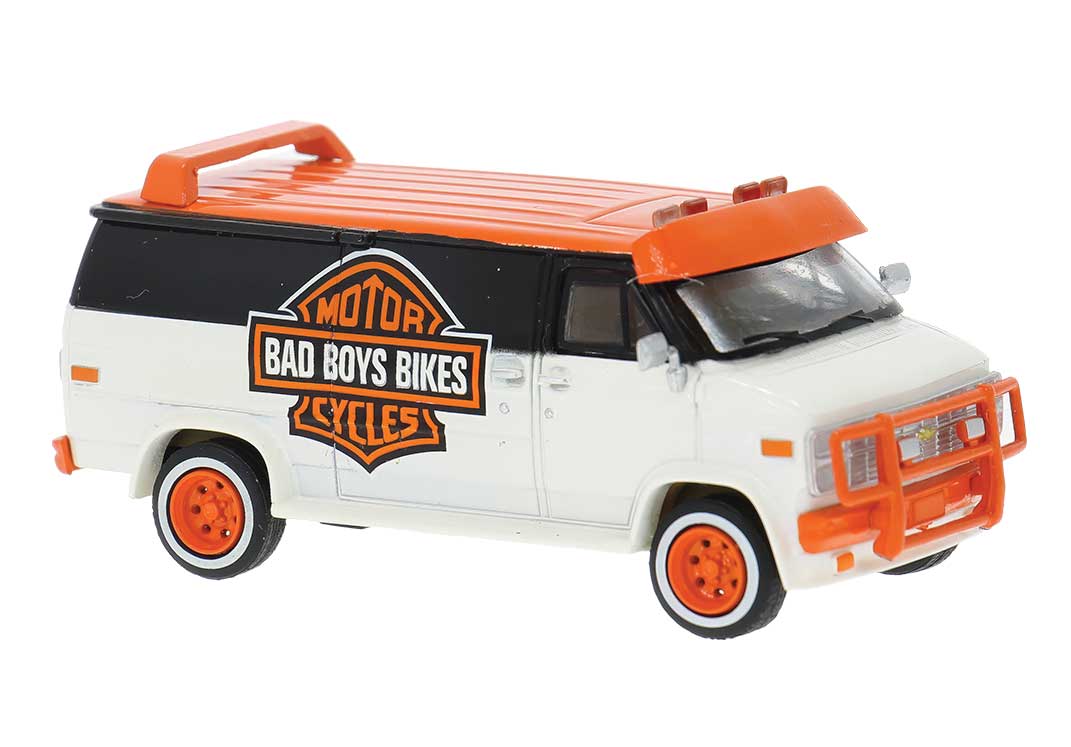1983 GMC Verdura Cargo Van - Assembled -- Bad Boys Bikes (white, black, orange)