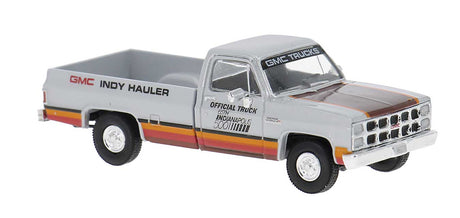 1981 GMC Sierra Grande Pickup Truck - Assembled -- Indy Hauler (silver, orange, black)