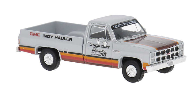 1981 GMC Sierra Grande Pickup Truck - Assembled -- Indy Hauler (silver, orange, black)