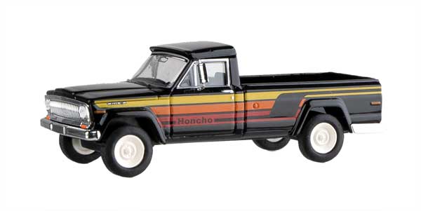 1968 Jeep Gladiator B Pickup Truck - Assembled -- Honcho Edition (black, orange, red)