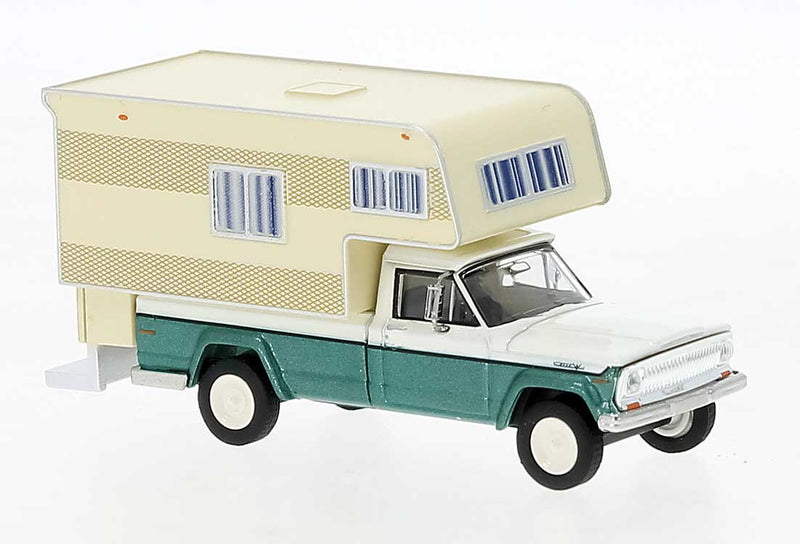 1968 Jeep Gladiator B Pickup Truck with Camper Body - Assembled -- White, Green, Cream