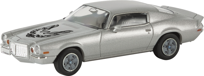 1972 Chevrolet Camaro Z28 - Assembled -- Silver w/Black Eagle on Hood